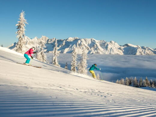 Skifahren auf der Planai bis zur Hochwurzen in der Region Schladming-Dachstein beim Urlaub am Bauernhof Haufhof nahe Schladming