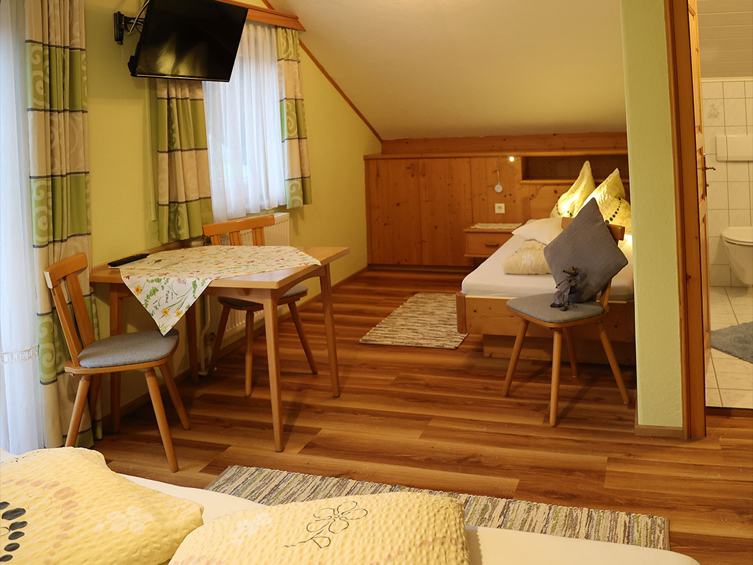 Gemütliches Zimmer am Bauernhof Haufhof in der Pension mit Frühstücksbuffet in Haus im Ennstal bei Schladming